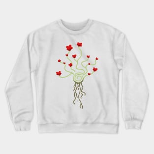 Spiral Flowers: Red Crewneck Sweatshirt